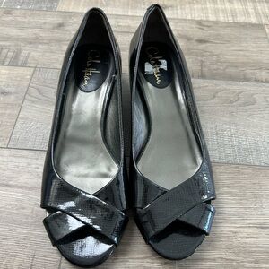 Cole Haan NWT Glossy Black Crisscross Patent Flats